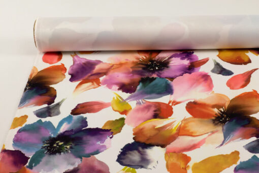 Fabric Store - Ύφασμα επίπλων με το μέτρο, με σχέδιο πέταλα λουλουδιού σε μωβ αποχρώσεις. Με φάρδος 1.40μ, εξαιρετικής ποιότητας, σε τιμή προσφοράς. Ύφασμα για ταπετσαρίες επίπλων και για διακοσμητικά μαξιλάρια.
