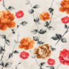 Fabric Store - Διακοσμητικό ύφασμα εμπριμέ με φάρδος 1.4m εξαιρετικής ποιότητας με πορτοκαλί λουλούδια. Ύφασμα με το μέτρο, με μαλακή υφή για ταπετσαρίες επίπλων, στο σπίτι ή τους επαγγελματικούς σας χώρους.