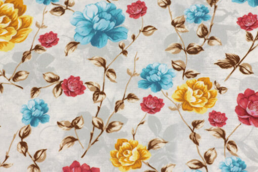 Fabric Store - Διακοσμητικό ύφασμα εμπριμέ με φάρδος 1.4m εξαιρετικής ποιότητας με σχέδιο χρωματιστά λουλούδια. Ύφασμα με το μέτρο, με μαλακή υφή για ταπετσαρίες επίπλων, στο σπίτι ή τους επαγγελματικούς σας χώρους.