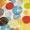 Fabric Store - Διακοσμητικό ύφασμα εμπριμέ με φάρδος 1.4m εξαιρετικής ποιότητας με ασύμμετρους χρωματιστούς κύκλους. Ύφασμα με το μέτρο, με μαλακή υφή για ταπετσαρίες επίπλων, στο σπίτι ή τους επαγγελματικούς σας χώρους.