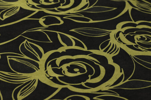 Fabric Store - Ύφασμα εμπριμέ μαύρο με πράσινο λουλούδι, με φάρδος 1.40m. Εξαιρετικής ποιότητας, σε τιμή προσφοράς για ταπετσαρίες επίπλων στο σπίτι ή τους επαγγελματικούς σας χώρους.